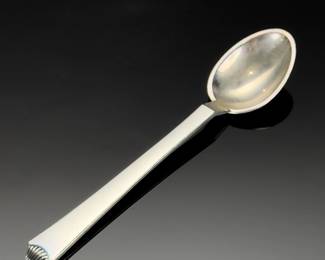 Hans Hansen Denmark Sterling Silver Demitasse Heirloom Spoon No 4 Mocha