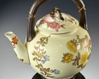 Ovington Brothers Porcelain China Teapot Royal Worcester Japonesque