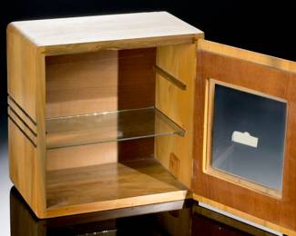 1940’s Art Deco Wood Sterilizer Cabinet Barber Shop Cupboard Medical Display