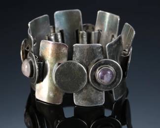 Vintage Mexican Silver Modernist Bracelet