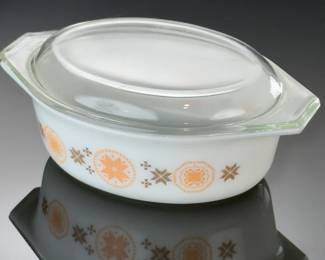 Vintage Pyrex Town And Country Oval Handled Casserole Dish 043 1 1/2 qt With lid