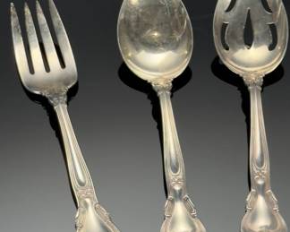 Lot of 4 Gorham Chantilly Sterling Silver Flatware Large Serving Pieces