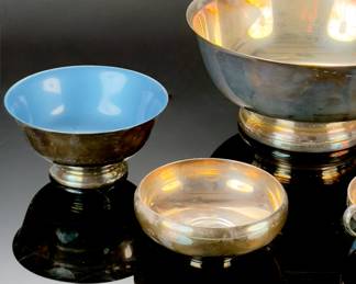 Lot of 3 Antique Silver Plated Serving Bowls