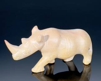 Carved African Soap Stone Rhinoceros Figure