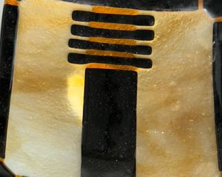 Studio Art Fused Glass Flared Corner Dish Tile