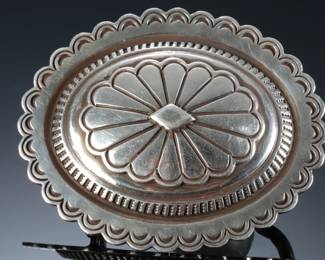 Navajo Sterling Silver Concho Belt Buckle Native American