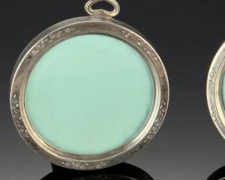 Lot of 2 Antique Sterling Silver Round Picture Frames Newport & Lullaby