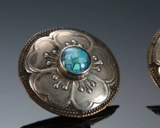 Vintage Artist Made Flower Pedal Earrings