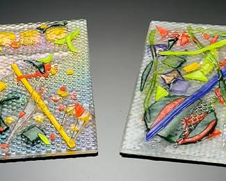 10x10 Studio Art Pottery Tile/Panel Cherry Branch & Leaf