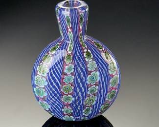 Galliano Ferro Millefiori Latticino Ribbon Glass Perfume Bottle