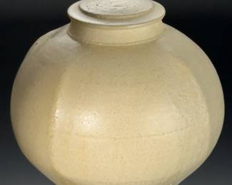 Studio Art Pottery Lidded Bulbous Jar Vase Ceramic