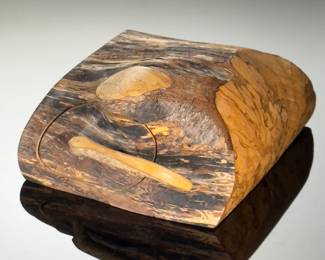 Artist Made Rustic Natural Wood Trinket Box
