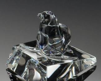 Baccarat Crystal Seal On Iceberg Figurine