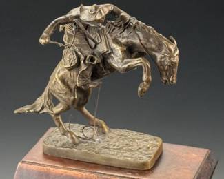 Franklin Mint Bronco Buster Frederic Remington Mini Bronze