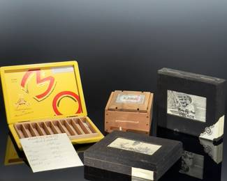 Lot of 4 Vintage Cigar Boxes Montecristo Exile Rocky Patel