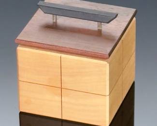 Lot of 2 Paul Sumner Art Wood Trinket Boxes Studio Art