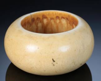 Huge Vintage Carved Bone Bangle Bracelet