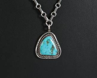 Navajo Silver & turquoise Necklace Native American Jewelry