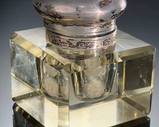 *Rare* Antique Inkwell Frederick Sidney Pelham HMS Dryad Malta 30 Tari 1790 coin
