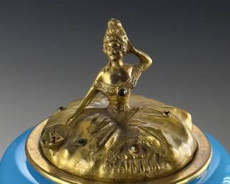 Antique Figural Vanity Powder Jar