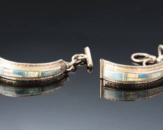 Sterling Silver Turquoise & Opal Watch Cuffs Ladies
