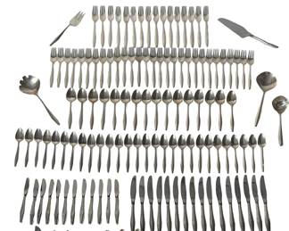 Huge Reed & Barton Diamond Sterling Silver Flatware Set