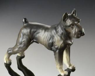 Lefton Porcelain Schnauzer Dog Figurine