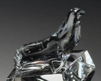 Baccarat Crystal Seal On Iceberg Figurine