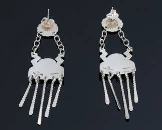 Sterling Silver Native American Earrings Kachina Thunderclouds