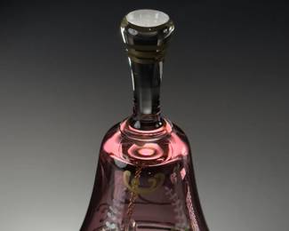 Cranberry glass Hand Painted Bell