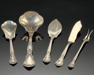 Lot of 5 Gorham Chantilly Sterling Silver Flatware Serving Pieces