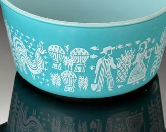 Pyrex #473 Turquoise Blue Amish Butterprint 1 QT Casserole Dish
