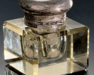 *Rare* Antique Inkwell Frederick Sidney Pelham HMS Dryad Malta 30 Tari 1790 coin