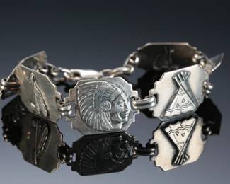 Sterling Silver Southwest Souvenir Bracelet