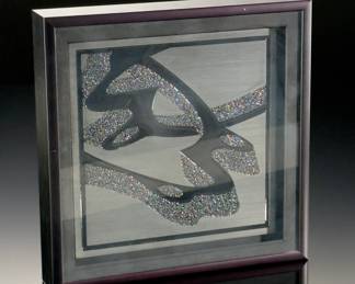 Etched Metal Black Frame Tile Art