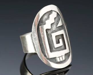 Mexican Sterling Silver Overlay Ring SZ: 6.25