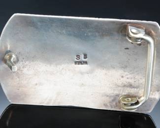 Navajo Sam Begay Sterling Silver Concho Belt Buckle Native American