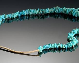 Vintage Native American Graduated Turquoise Chunk Necklace