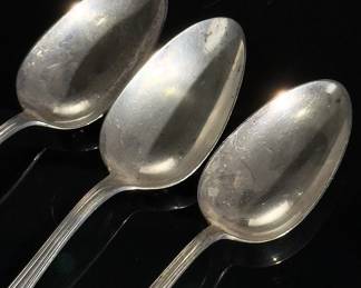 Lot of 3 Antique Sterling Silver Serving Spoons