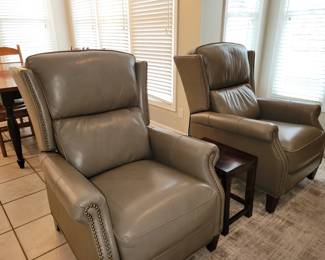 Gray, leather recliners