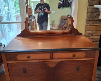 Walnut dresser with mirror
