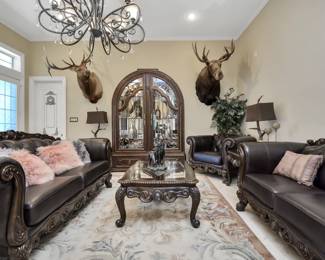 Cabinet $3500
Elk $6000, moose $6000,
Leather seating 3+3 $4000