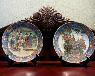 Chinese hand painted plates, $600