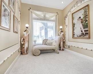Statues, pair $10 000, couch $700