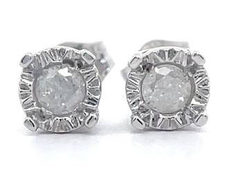 NEW! 0.25 Carat Diamond Bezel Solitaire Stud Earrings