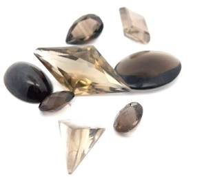 53.54 Carats Smoky Quartz Parcel – 8 Fancy-Cut Mixed Stones
