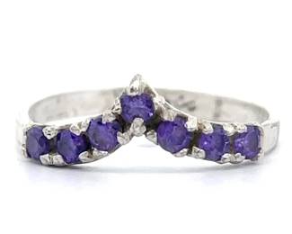Estate Treasure Amethyst Chevron Stacking Ring