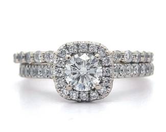 2.00 Carat NATURAL Diamond Bridal 2-Piece Ring Set in 14k White Gold
