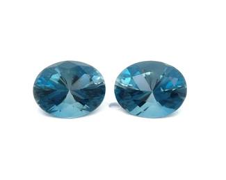 6.31 Carat Matched Pair London Blue Topaz – 10x8mm Ovals