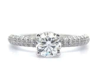 NEW! 1.50 Carat Pavé Diamond Hidden Halo Ring in 14k White Gold